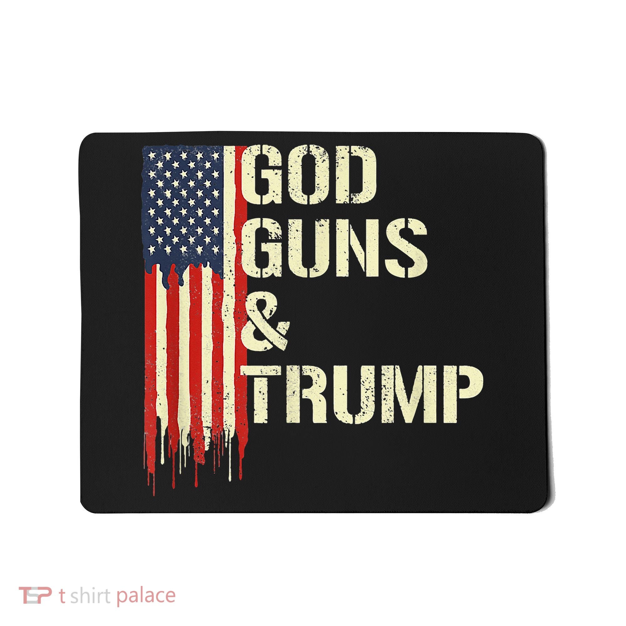 Flag American God Guns And Trump 2nd Amendment Mousepad