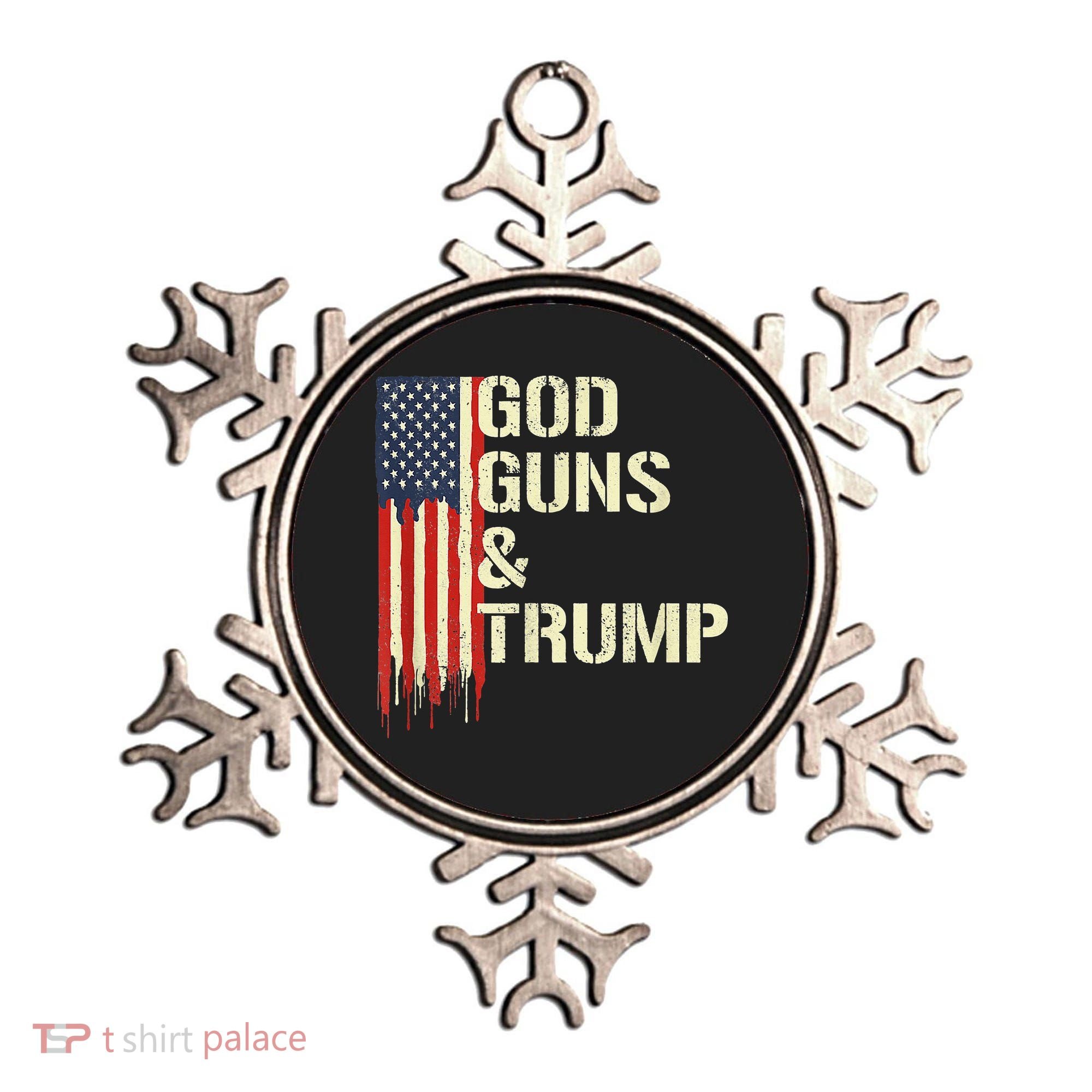 Flag American God Guns And Trump 2nd Amendment Ornament