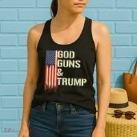 Flag American God Guns And Trump 2nd Amendment Women's Tank Top thumb 2