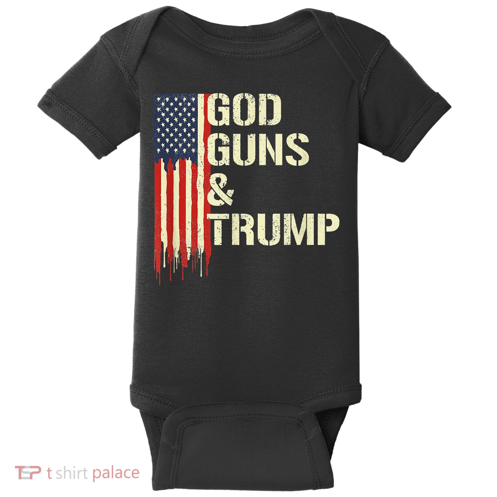 Flag American God Guns And Trump 2nd Amendment Baby Bodysuit
