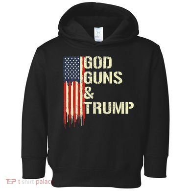 Flag American God Guns And Trump 2nd Amendment Toddler Hoodie
