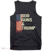 Flag American God Guns And Trump 2nd Amendment Tank Top thumb 0