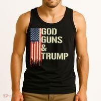 Flag American God Guns And Trump 2nd Amendment Tank Top thumb 3