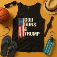 Flag American God Guns And Trump 2nd Amendment Tank Top thumb 4