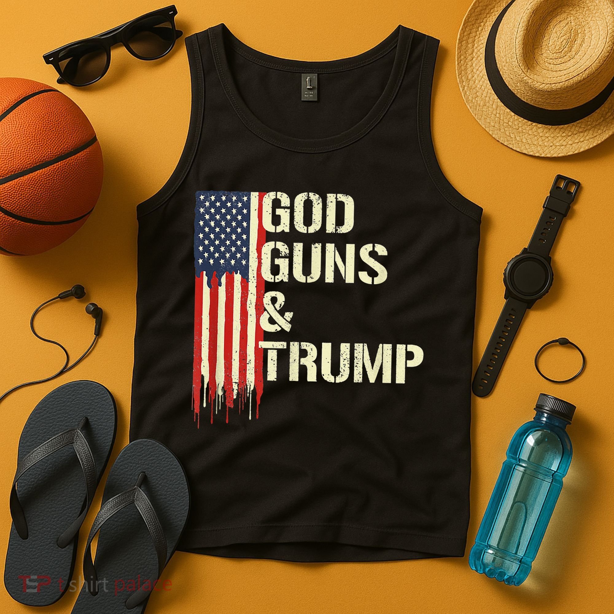 Flag American God Guns And Trump 2nd Amendment Tank Top