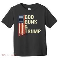 Flag American God Guns And Trump 2nd Amendment Toddler T-Shirt thumb 0