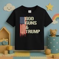 Flag American God Guns And Trump 2nd Amendment Toddler T-Shirt thumb 3