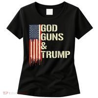 Flag American God Guns And Trump 2nd Amendment Women's T-Shirt thumb 0