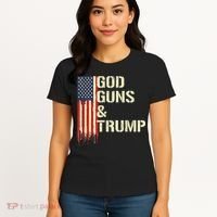 Flag American God Guns And Trump 2nd Amendment Women's T-Shirt thumb 4