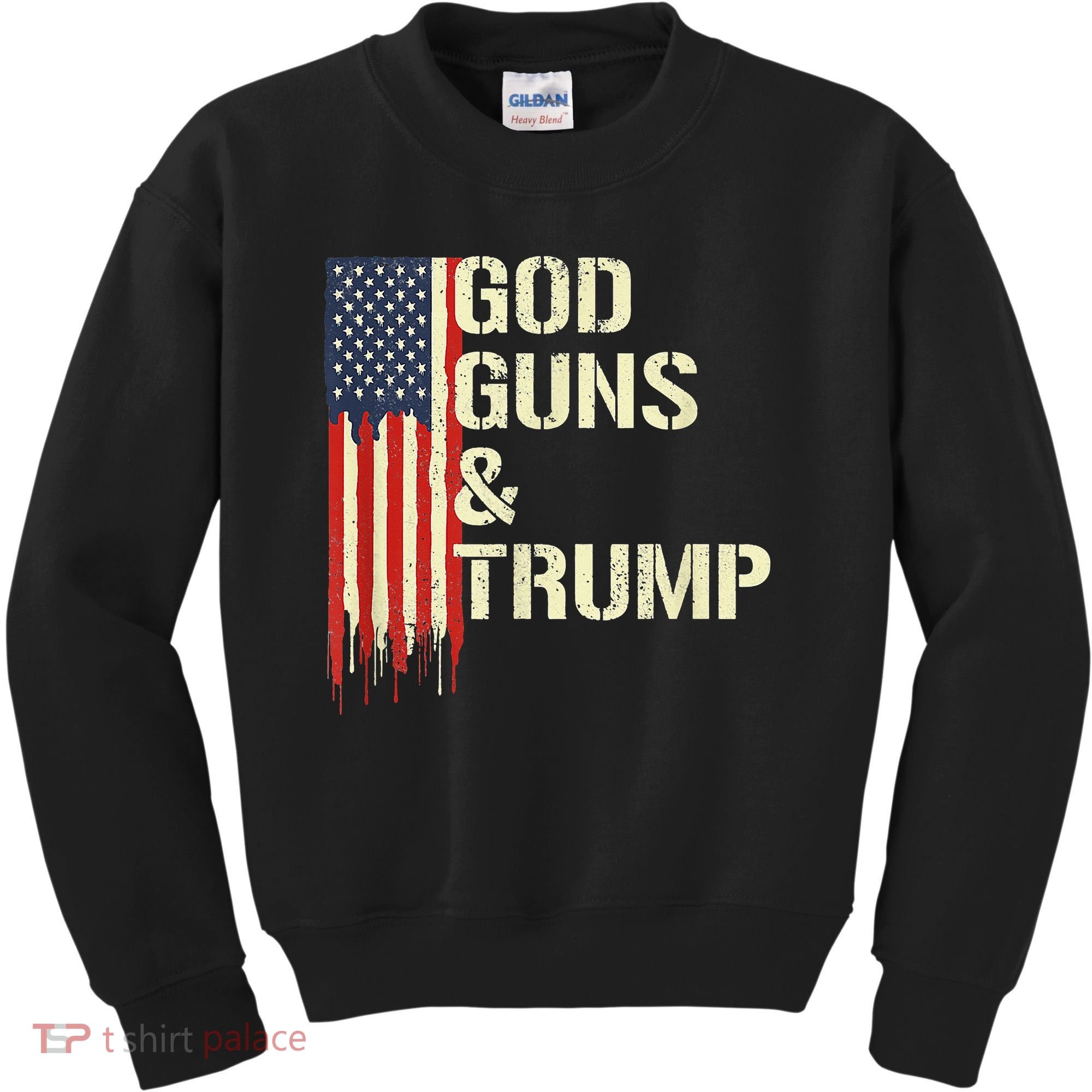 Flag American God Guns And Trump 2nd Amendment Kids Sweatshirt