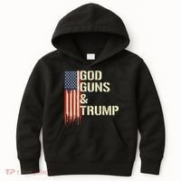 Flag American God Guns And Trump 2nd Amendment Kids Hoodie thumb 0
