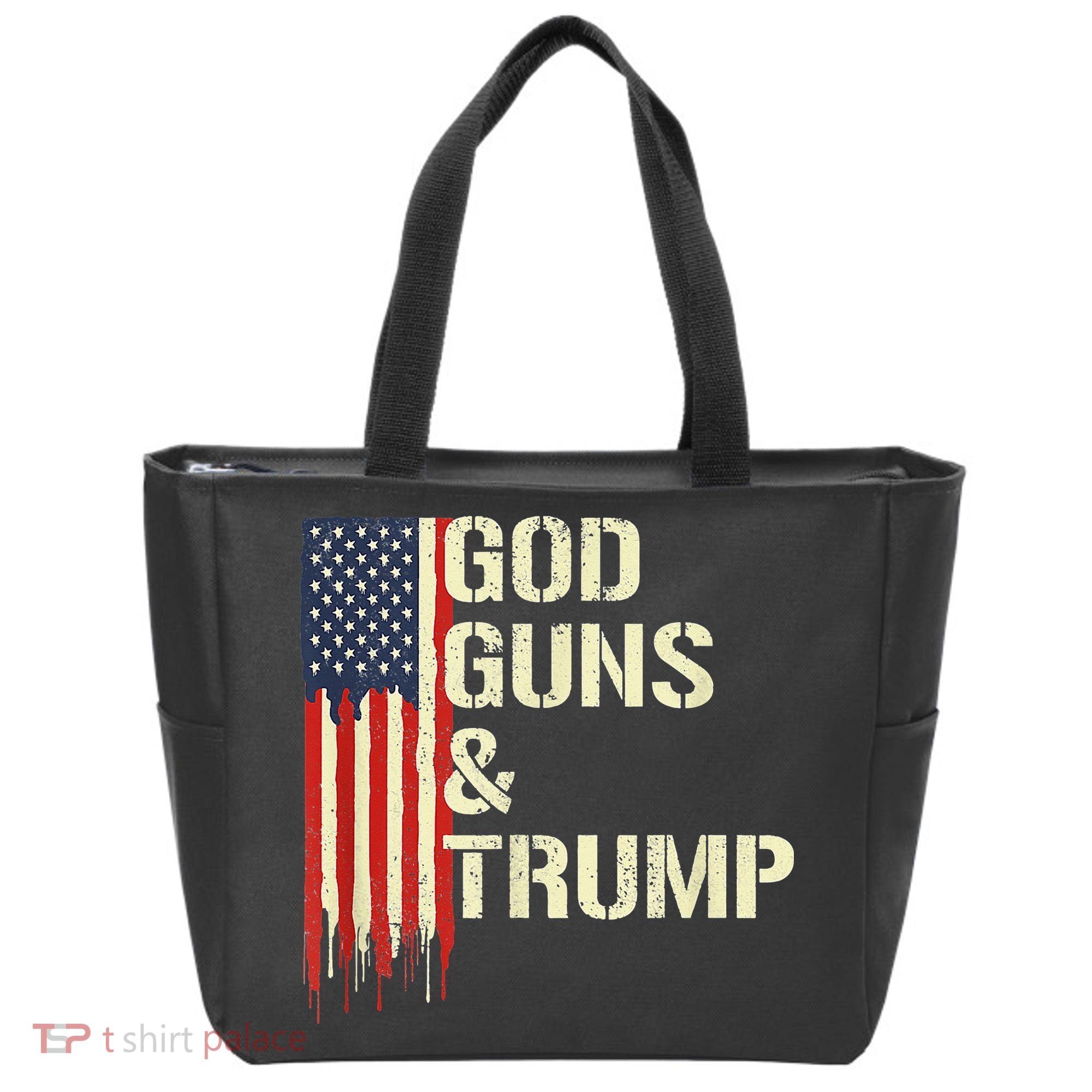 Flag American God Guns And Trump 2nd Amendment Tote Bag