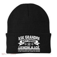 Funny Ask Grandpa Anything I Know A Lot Beanie thumb 0