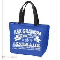 Funny Ask Grandpa Anything I Know A Lot Tote Bag thumb 3