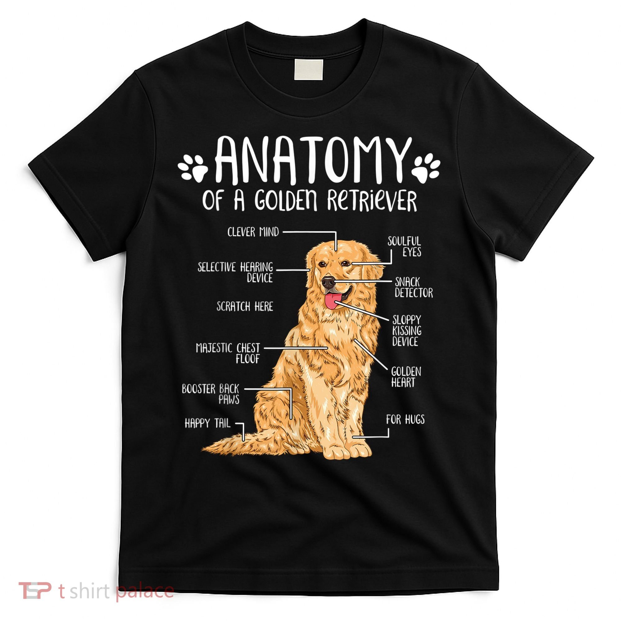 Funny Anatomy Golden Retriever Dog Lover T-Shirt