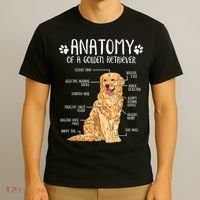Funny Anatomy Golden Retriever Dog Lover T-Shirt thumb 3
