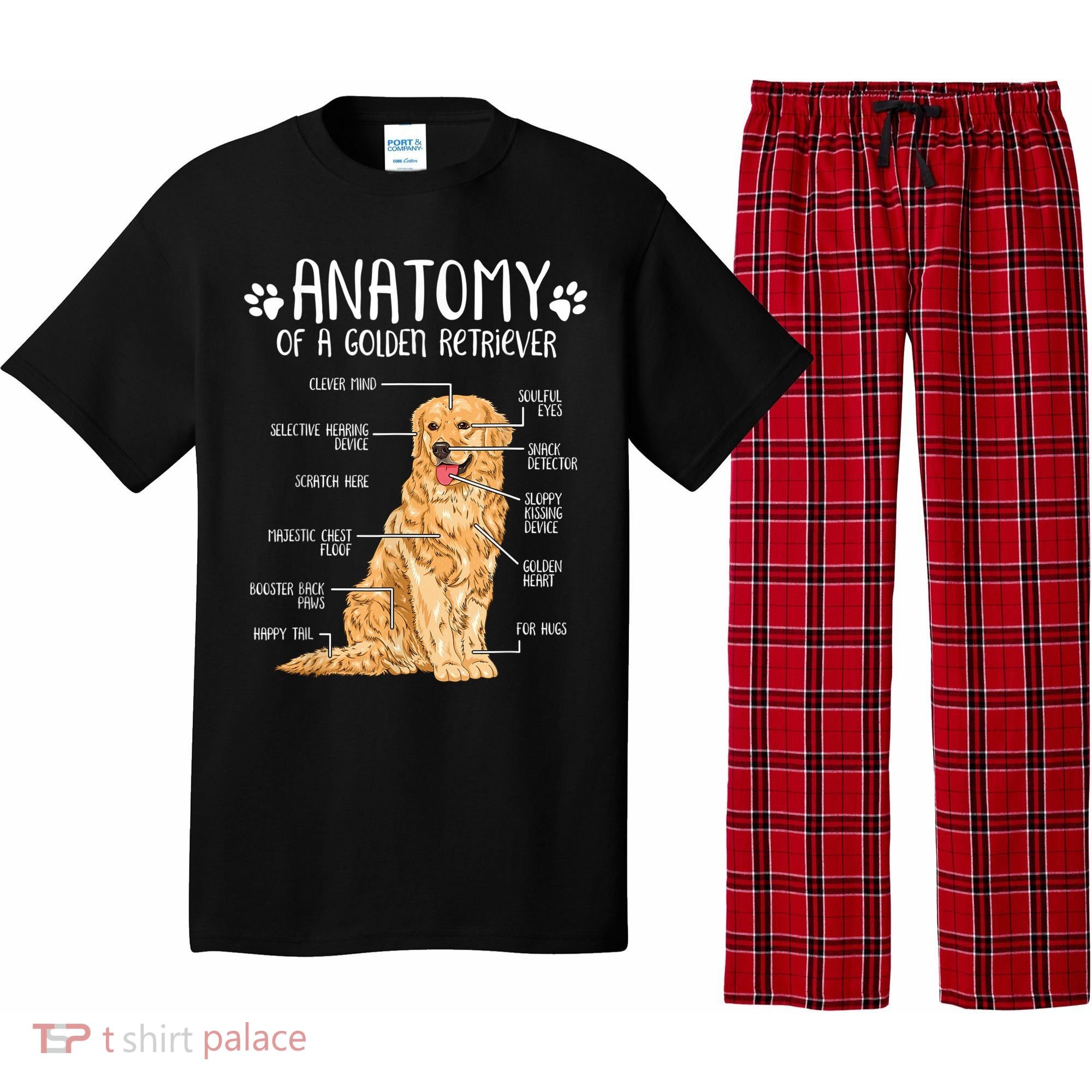 Funny Anatomy Golden Retriever Dog Lover Pajama Set