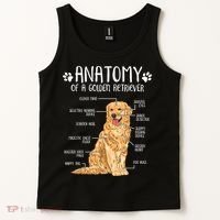 Funny Anatomy Golden Retriever Dog Lover Tank Top thumb 2