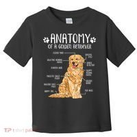 Funny Anatomy Golden Retriever Dog Lover Toddler T-Shirt thumb 0