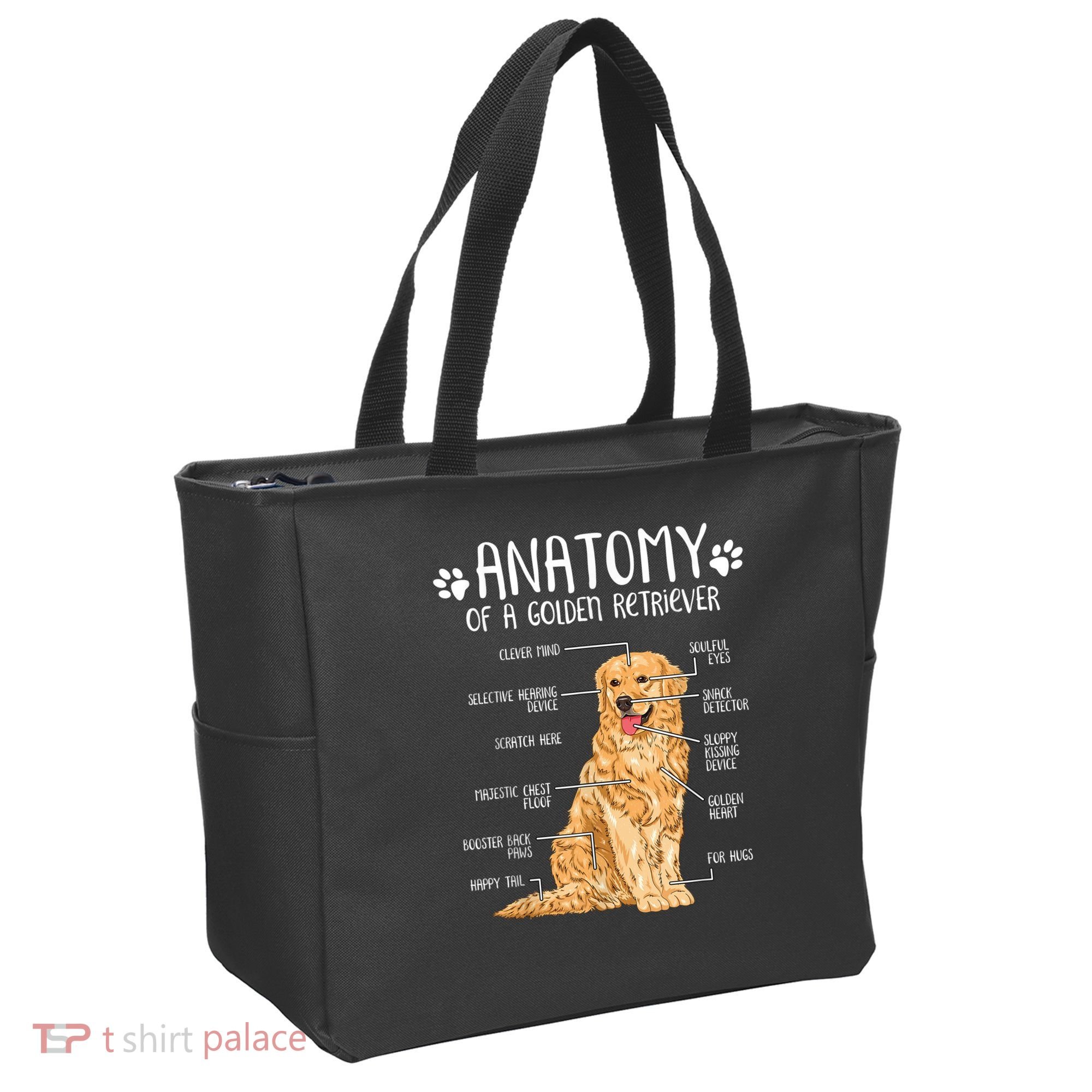 Funny Anatomy Golden Retriever Dog Lover Tote Bag
