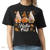 Funny Autumn Gnomes Autumn Leaves Hello Fall  Comfort Colors Boxy T-Shirt thumb 0