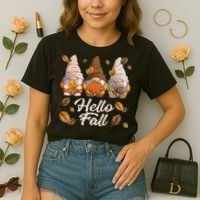 Funny Autumn Gnomes Autumn Leaves Hello Fall  Comfort Colors Boxy T-Shirt thumb 2