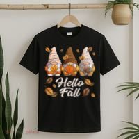Funny Autumn Gnomes Autumn Leaves Hello Fall  T-Shirt thumb 2