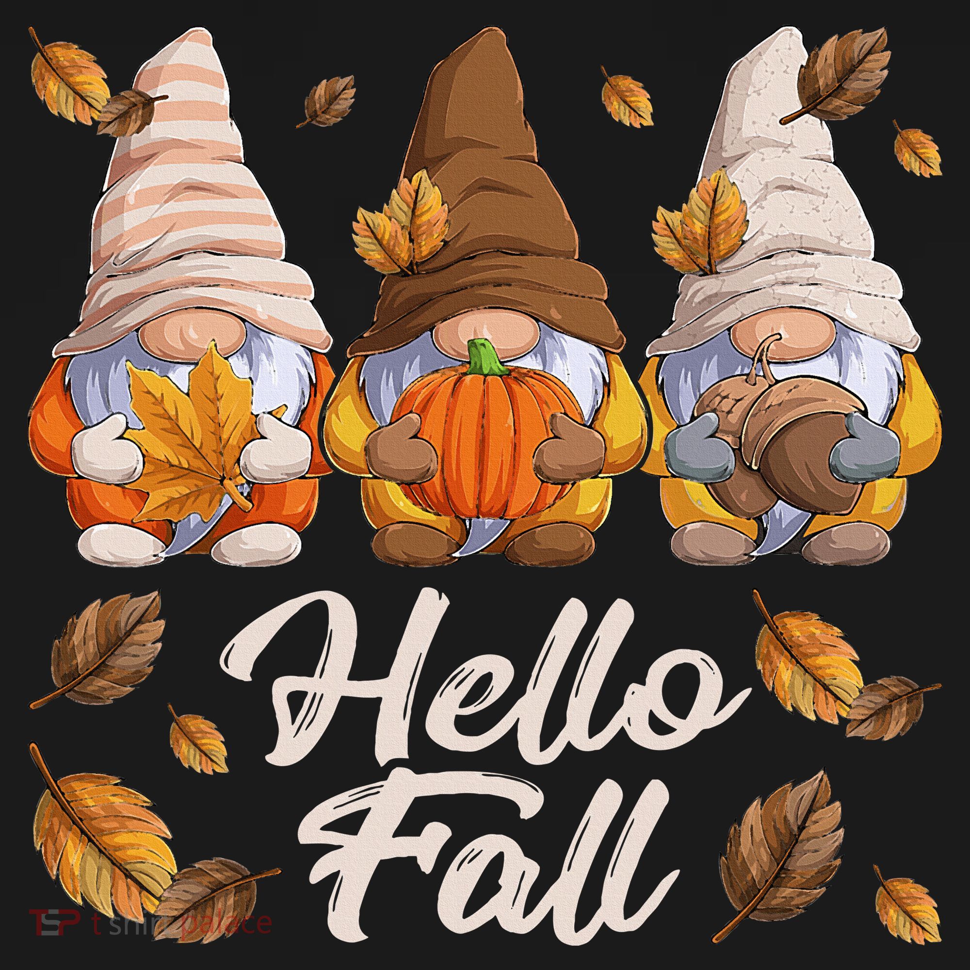 Funny Autumn Gnomes Autumn Leaves Hello Fall  Coaster