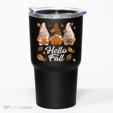 Funny Autumn Gnomes Autumn Leaves Hello Fall  Tumbler