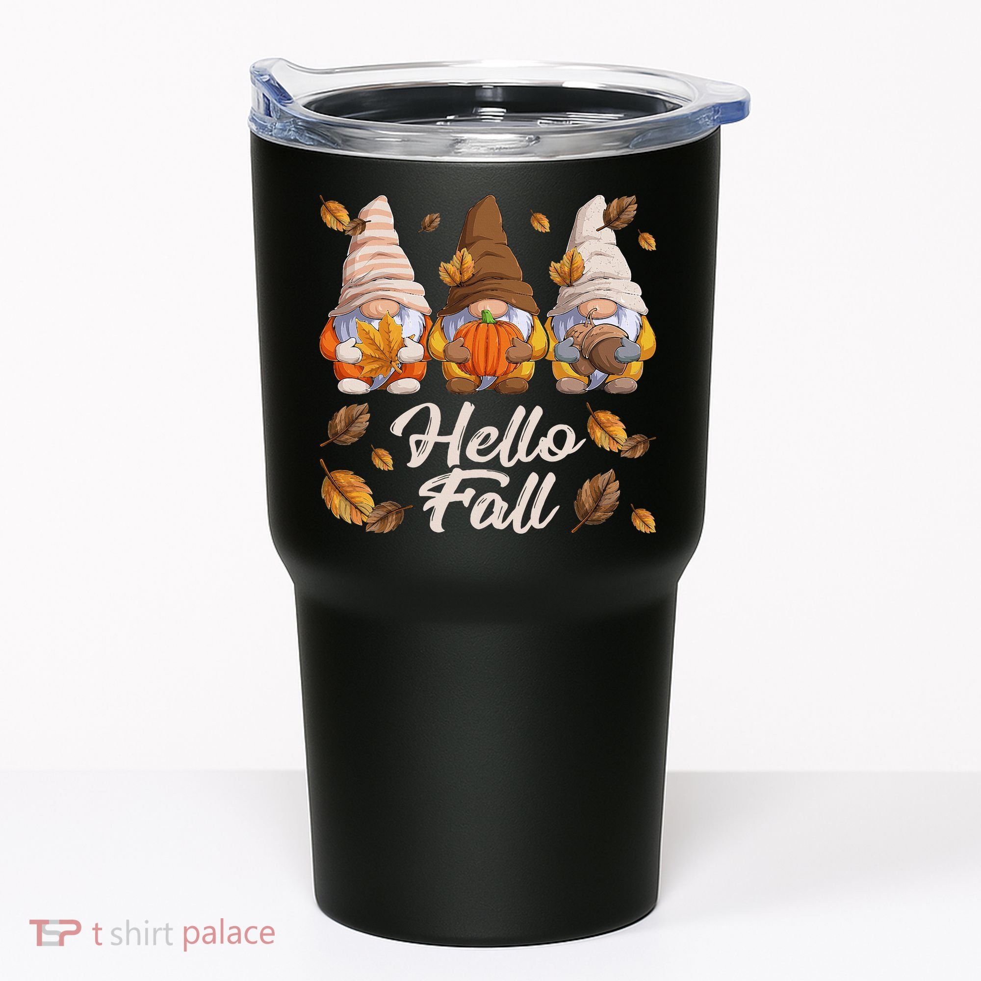 Funny Autumn Gnomes Autumn Leaves Hello Fall  Tumbler