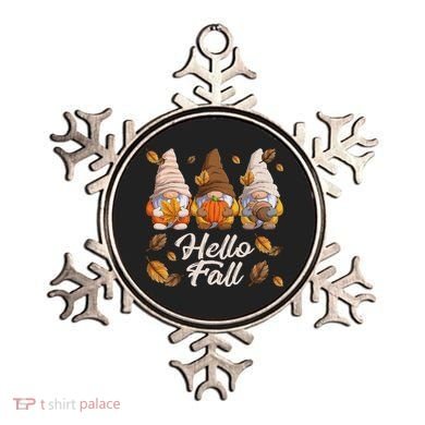 Funny Autumn Gnomes Autumn Leaves Hello Fall  Ornament