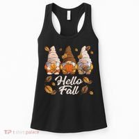 Funny Autumn Gnomes Autumn Leaves Hello Fall  Women's Tank Top thumb 0