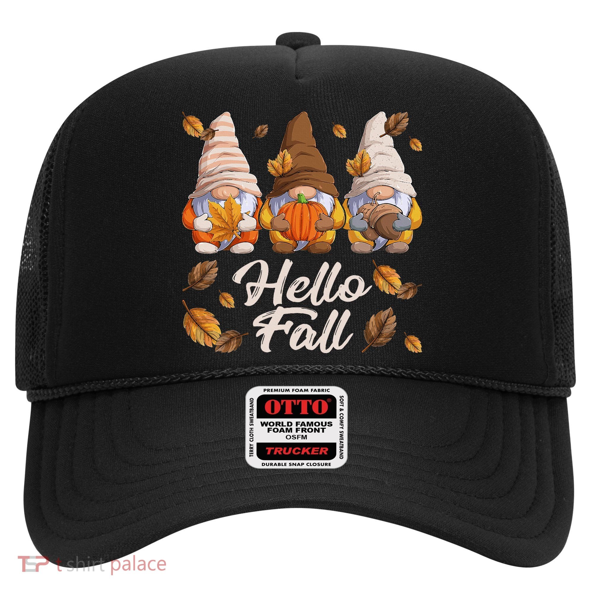 Funny Autumn Gnomes Autumn Leaves Hello Fall  Hat