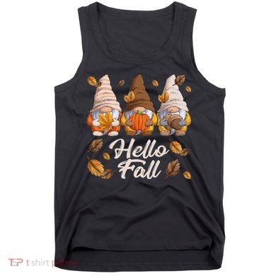 Funny Autumn Gnomes Autumn Leaves Hello Fall  Tank Top