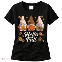 Funny Autumn Gnomes Autumn Leaves Hello Fall  Women's T-Shirt thumb 0