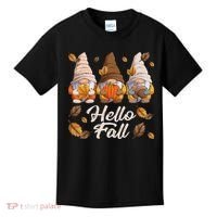 Funny Autumn Gnomes Autumn Leaves Hello Fall  Kids T-Shirt thumb 0