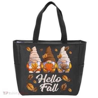 Funny Autumn Gnomes Autumn Leaves Hello Fall  Tote Bag