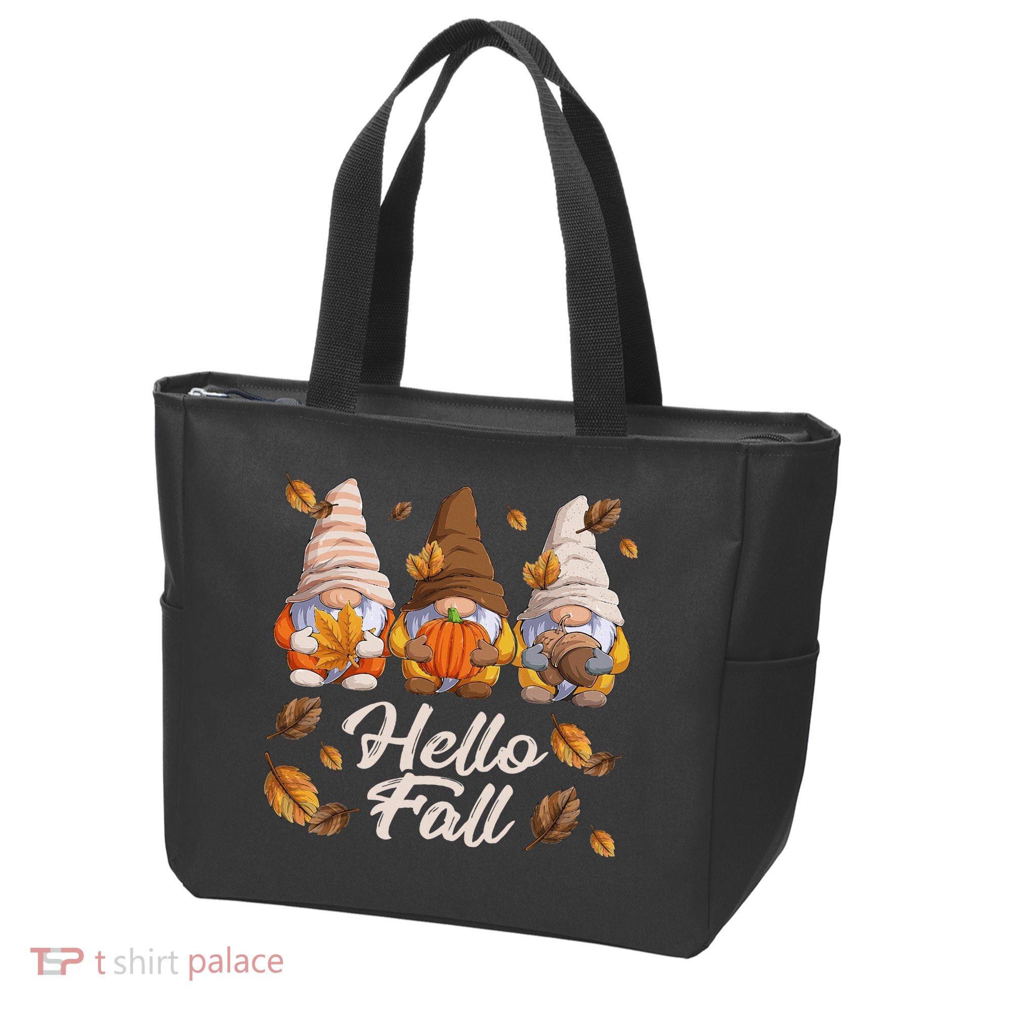 Funny Autumn Gnomes Autumn Leaves Hello Fall  Tote Bag