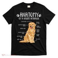 Funny Anatomy Golden Retriever Dog Lover T-Shirt thumb 0