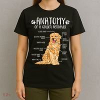 Funny Anatomy Golden Retriever Dog Lover T-Shirt thumb 4