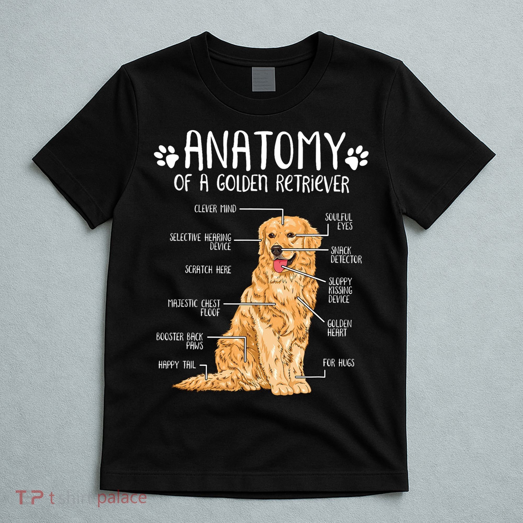 Funny Anatomy Golden Retriever Dog Lover T-Shirt