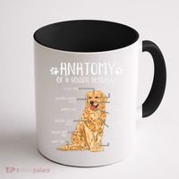 Funny Anatomy Golden Retriever Dog Lover Coffee Mug thumb 1