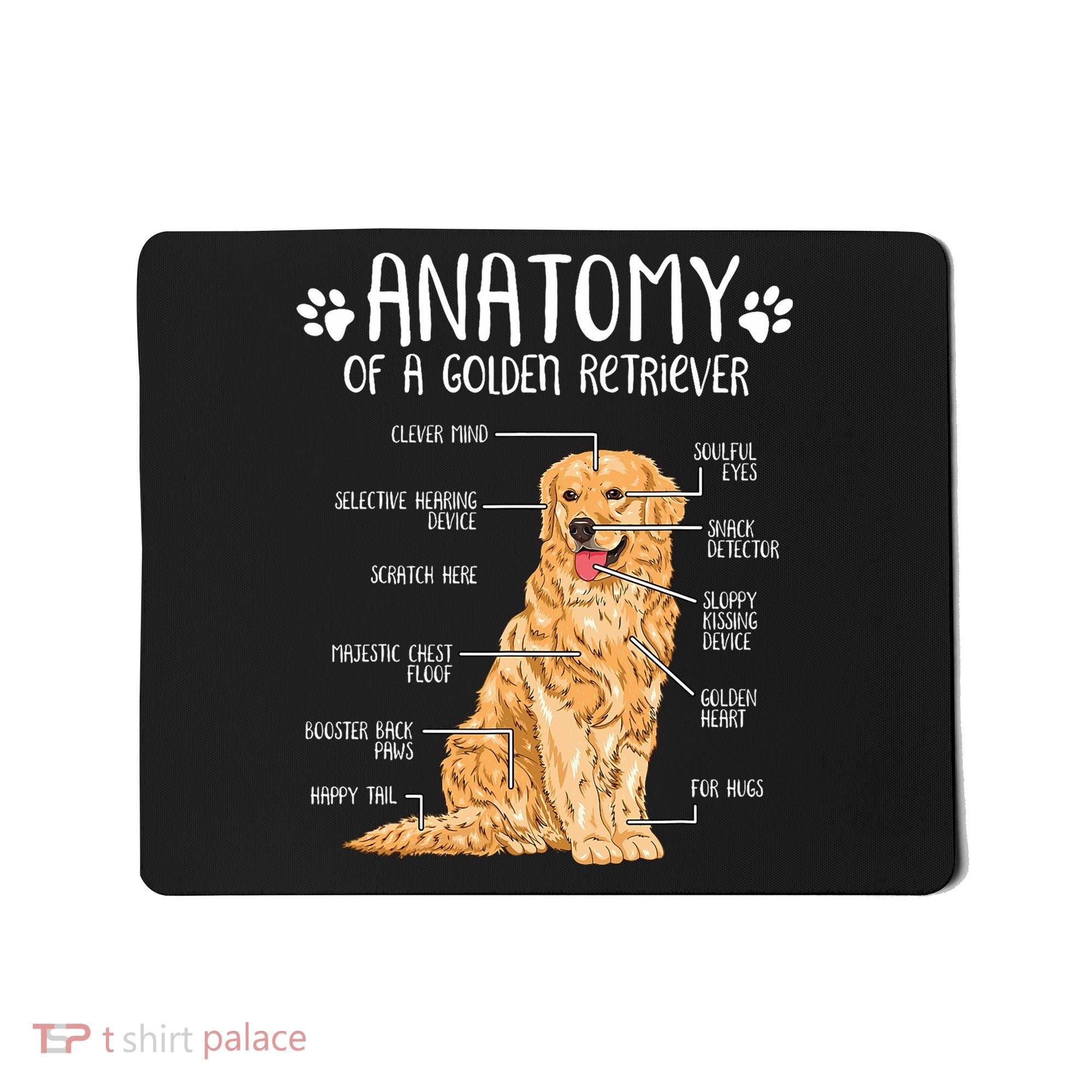 Funny Anatomy Golden Retriever Dog Lover Mousepad