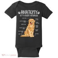 Funny Anatomy Golden Retriever Dog Lover Baby Bodysuit thumb 0