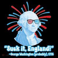 Funny American Gift Suck It England George Washington Stripe Pom Pom Beanie thumb 2