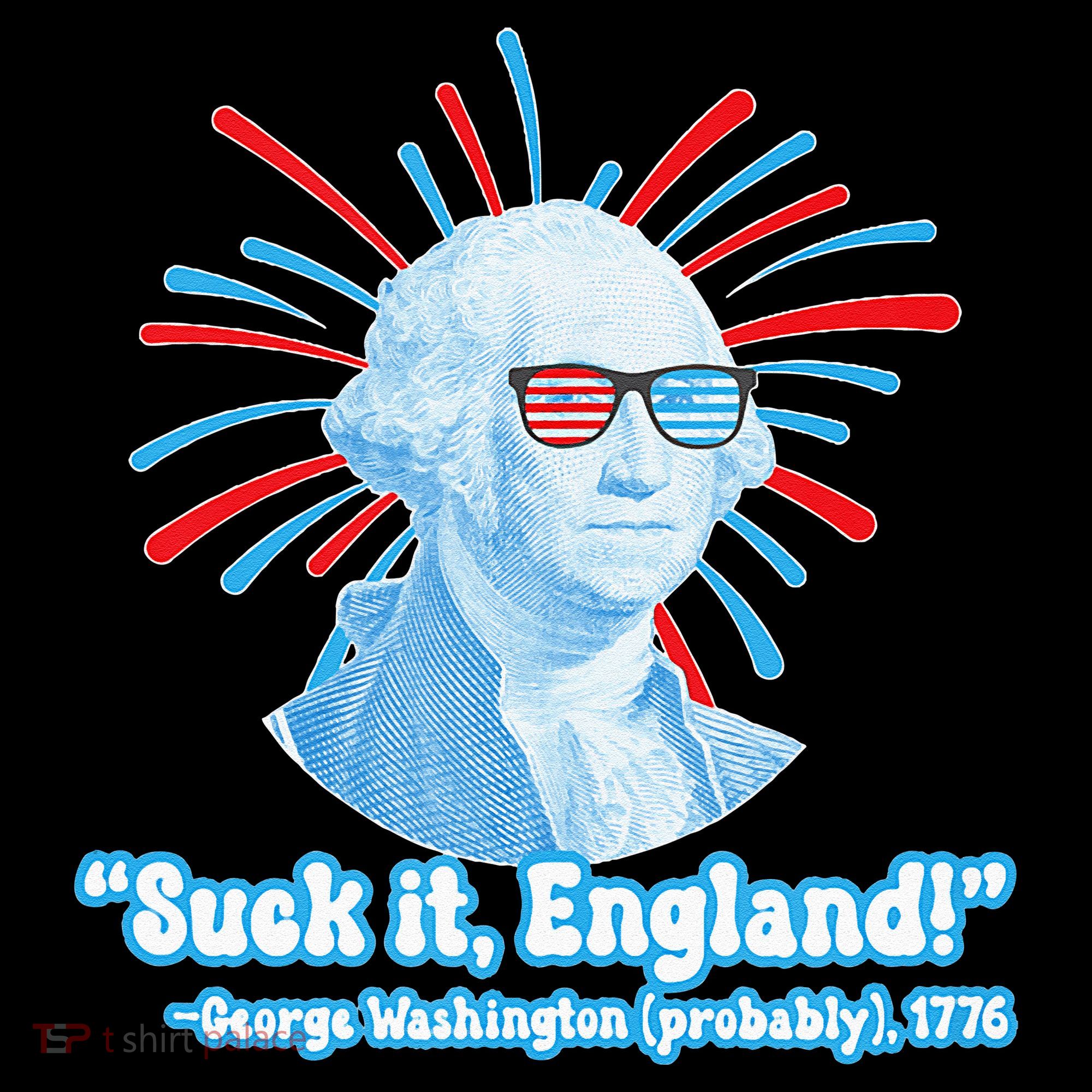 Funny American Gift Suck It England George Washington Stripe Pom Pom Beanie