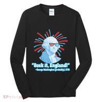 Funny American Gift Suck It England George Washington Tall Long Sleeve Shirt thumb 0