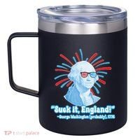 Funny American Gift Suck It England George Washington 12oz Stainless Steel Coffee Mug thumb 2