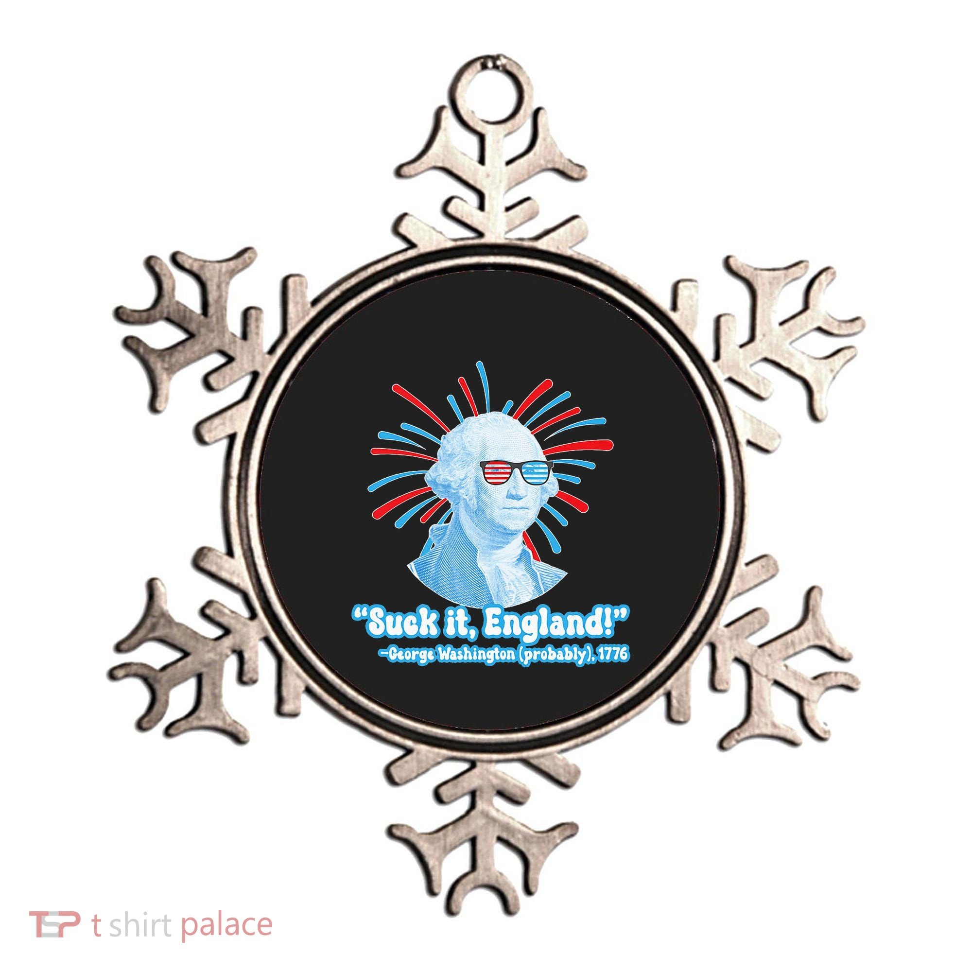 Funny American Gift Suck It England George Washington Ornament