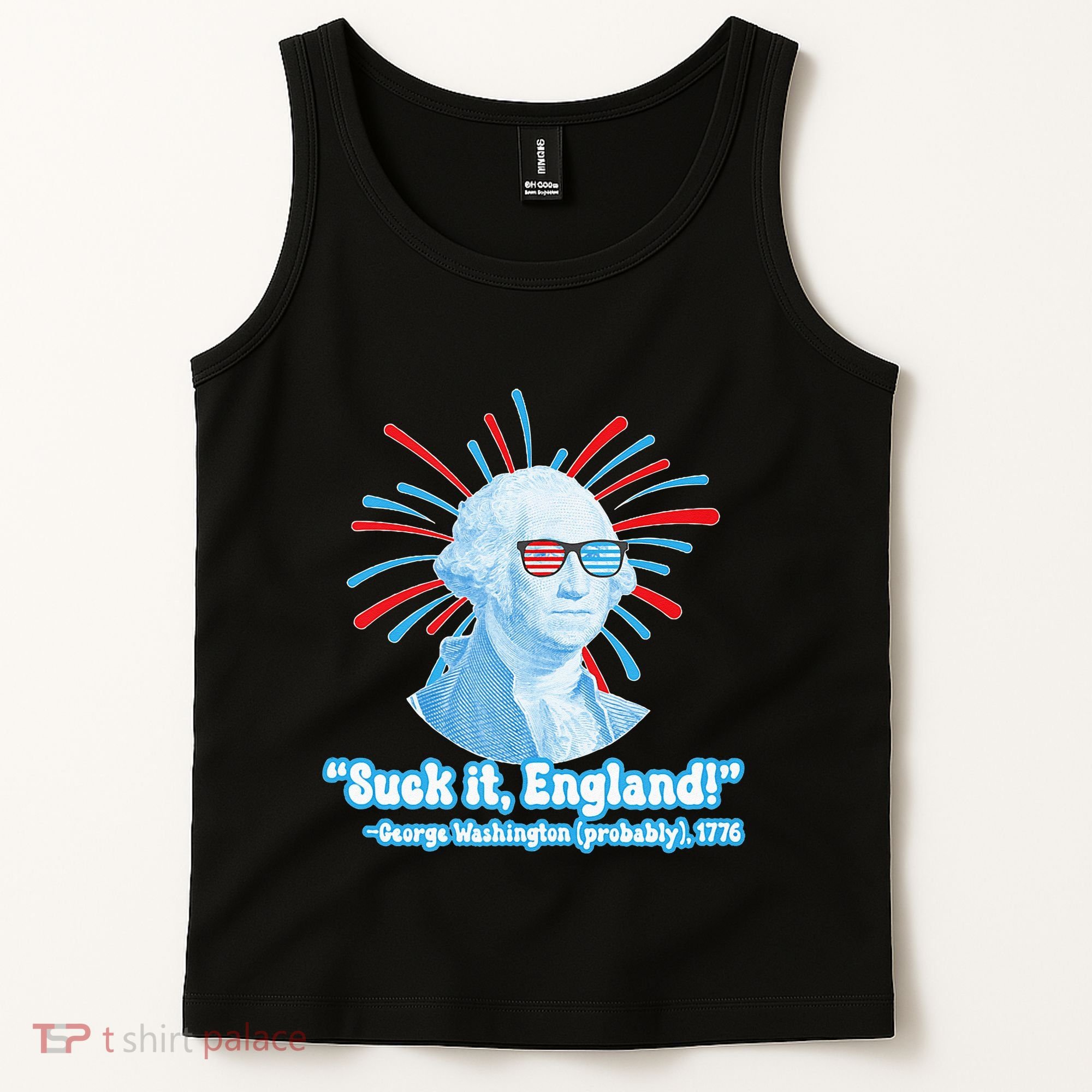 Funny American Gift Suck It England George Washington Tank Top
